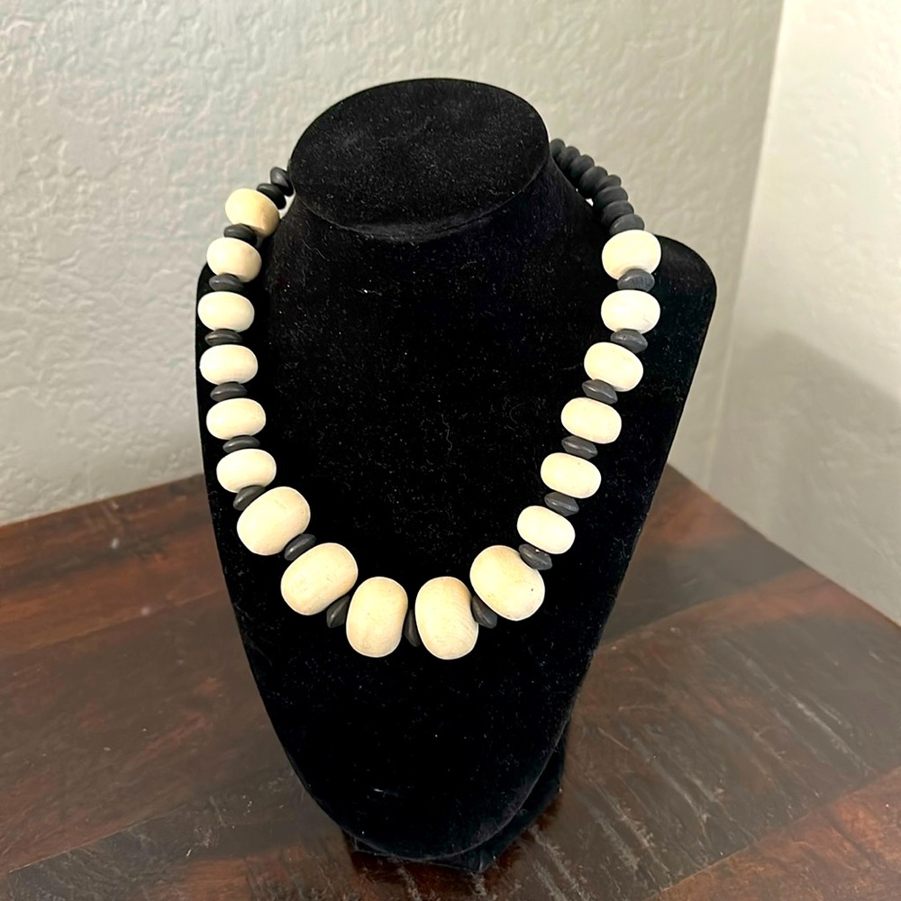 Vintage Wooden Bead Necklace